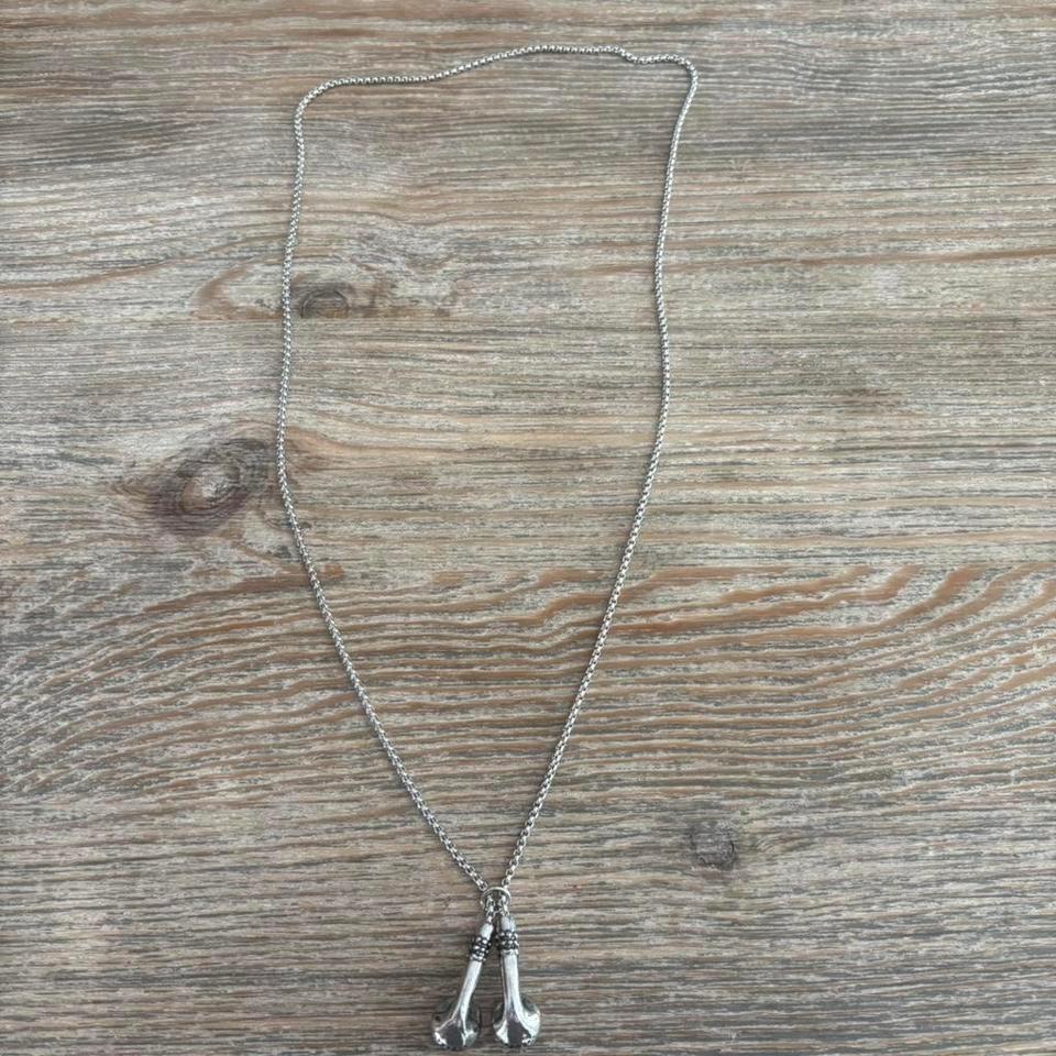Silver Earbuds Necklace With Adjustable 8908 5