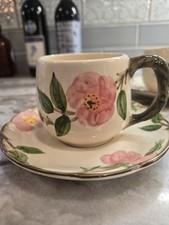 Franciscan Desert Rose 2-7/8" Diameter Cups & 5 1/2” Diameter Saucers (4) Availa