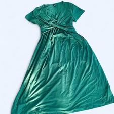 Women's Green Floral Maxi Dress