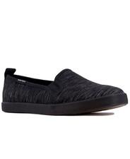 NAUTICA womens Slip On Sunmast 2 Canvas-style Shoe Black heathered SZ 6m