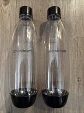 Set of 2 Genuine Soda Stream Sparkling Water 1 Liter Replacement Bottles W Caps