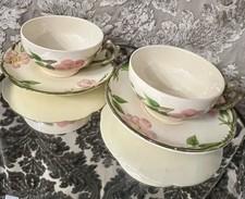 🌸 Jackie Kennedy’s Fav Franciscan Desert Rose Tea Cup Saucer Sets X2 Vintage 🌸