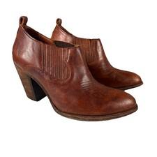 Frye Bootie Womens 8 Brown Ilana Shootie Bootie Slip On Boots Leather Heel
