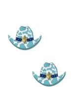 COW PRINT HAT POST EARRING