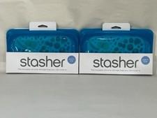 Stasher Reusable Silicone Storage Bag, Food Storage Container, Snack Size 2 Pack