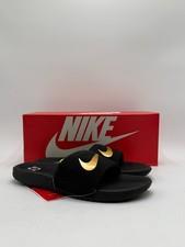 Nike KAWA SLIDE Unisex Kids' NEW Sandal Black/Metallic Gold Multiple Sizes