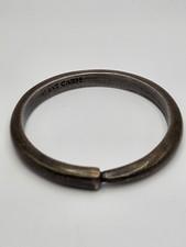 AVANT GARDE Modernist Chunky Silver & Bronze Tone Heavy Bangle Bracelet