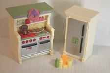 Fisher-Price Loving Family Dollhouse Kitchen Stove Oven w/ Sounds & Refrigerator