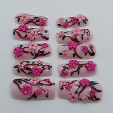 Cherry Blossom Sakura Pink Japanese Inspired 3D Art Spring Flower Floral Nails