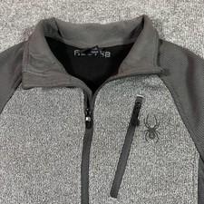 Spyder Jacket Mens Medium Gray Fleece Lined Full Zip Softshell Ski Outdoor