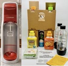 New SodaStream A200 Red And Silver Soda Machine Sparkling Water Maker Kit-NEW