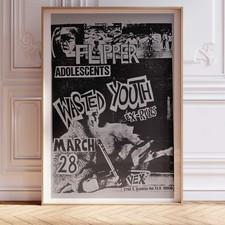 Flipper Adolescents Wasted Youth Poster Wall Art A0 Large Print Decor Punk