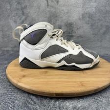Nike Jordan 7 Retro Flint Shoes Youth Size 5Y White Gray Purple DJ2777-100