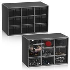 Mini Storage Drawers Teacher Toolbox Craft Organizer 7x3.9x4.7 In Black 2 PCS