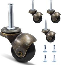1.5" Ball Caster Wheels for Furniture, Set of 4 Vintage Casters Antique Copper G