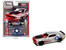 2019 Dodge Challenger Hellcat Shark Teeth Silver graphics 1/64 CP7940 AUTO WORLD