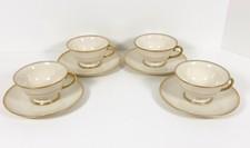 Lot of 4 Franciscan China Coffee Tea Cups and Saucers Masterpiece Gold Band