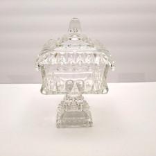Jeanette Clear Glass Wedding Box Tear Drop Pedestal Candy Dish Compote with Lid