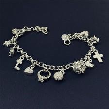 925 Silver Plated Fashion Women Charm pendant Beautiful Bracelet chain
