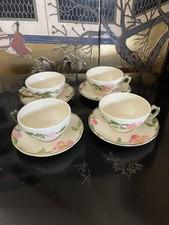 Franciscan Desert Rose Teacups & Saucers Set Of 4 Vintage EUC California