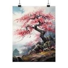Sakura Cherry Tree Art Print, Sakura Flower, Floral Wall art, Japanese Inspired