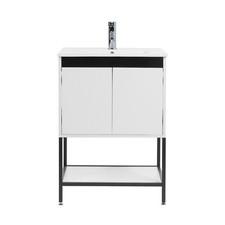 24" Bathroom Vanity Combo Storage Cabinet FloorStanding w/Sink Faucet Set