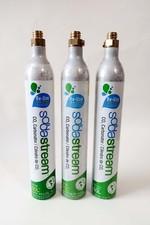 Lot of 3 SODA STREAM CO2 Cylinder Replacement EMPTY Canisters 60L / 14.5oz.