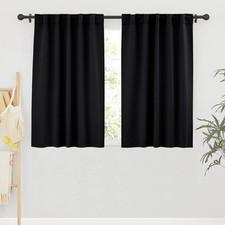Short Bedroom Blackout Curtains - Small Window Treatment Set Energy Saving