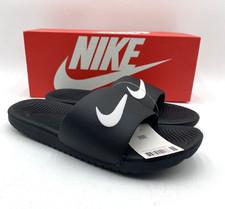 NIKE KAWA SLIDE Kids' NEW Slides Black/White Multiple Sizes