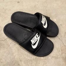 Nike Benassi JDI Sandlas Mens Size 7 Black White Slip On Slides 343880-090