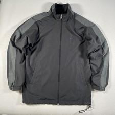 Vintage Nike Windbreaker Jacket Mens Medium Black Gray Mesh Lined Full Zip Y2K