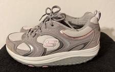 2010 Sketchers Shape Ups Gray Pink Women Size 8 Sneakers Toning Shoes