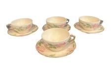 Set 4 Vintage Tea Coffee Cups Saucers Franciscan Ware Desert Rose California