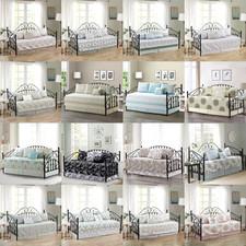 Boho Floral Daybed Bedding Set 6 Piece – Reversible Quilt with Bedskirt & Shams