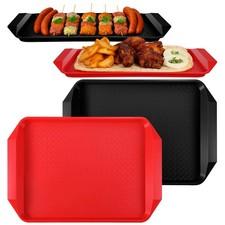 4 Pcs Grilling Prep and Serve Trays, 17x12 Inch BBQ Plastic Nesting Trays for...