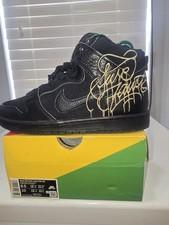 Nike SB Dunk High Pro QS Black Gold Skateboarding Shoes Men's Sizes 8.5 & 10