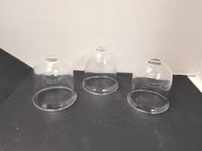 Set Of 3 Cloche Clear Glass Domes 4" X 3.5"