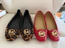 2 Pairs Of Michael Kors Ballet Flat MK Logo Shoes Size 7.5 M
