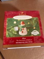 Hallmark Keepsake Ornament The Snowmen of Mitford Max with Shovel 2000 MIB