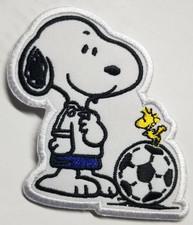 Snoopy Soccer Ball Embroidered Patch approx 2.5x3.25"