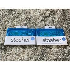 Stasher Reusable Silicone Storage Bag, Food Storage Container, Snack Size 2 Pack