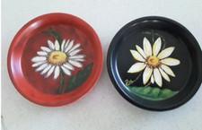 Hand painted clay saucers in choice daisy design*Ring/Jewelry/Trinket/key holder