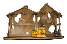 Vintage Calico Kittens Halloween House Wooden Displayer 655562 New In Box