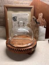Wooden Bottom With Glass Dome Cloche