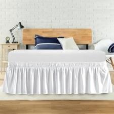 Queen Bed Skirt, Elastic Wrap Around Bed Skirt Queen Size, Bed Skirts for