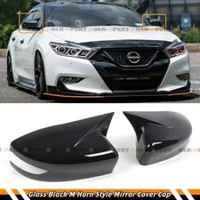 FOR 13-18 ALTIMA 13-19 SENTRA 16-21 MAXIMA M4 HORN GLOSS BLACK SIDE MIRROR COVER
