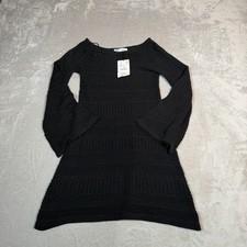 Zara Dress Womens Medium Black Long Sleeve Crochet Knit Mini Boho Grunge NWT
