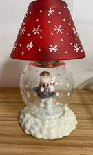 Winter Follies Snowman Globe Tea light Candle Lamp with Red Shade "8