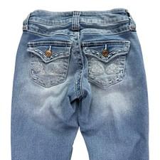 Thread Market Womens Low Rise Flare Jeans 00/23 Light Wash Y2K Bootcut