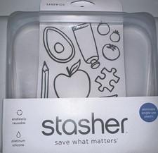 Stasher Silicone Reusable Sandwich Storage Size Food Bag - Plastic Free